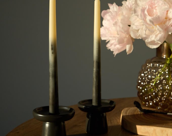 Handcrafted Ombre Taper Candle: Elegant Soy Wax Candle
