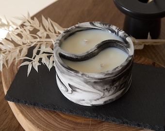 Vela Yin Yang: Vela decorativa de cera de soja para la relajación