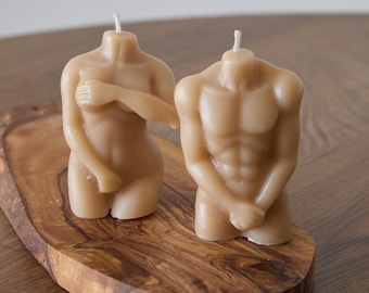 Sculptural Body Shape Candle Set: Soy Wax, Hand-Poured
