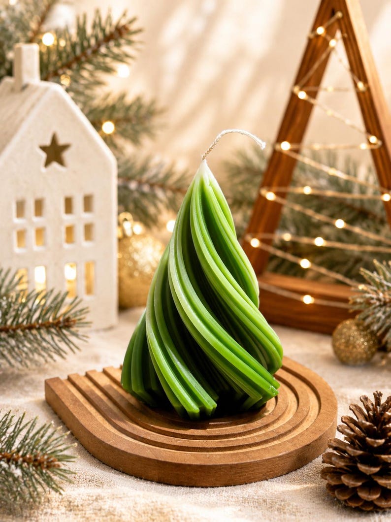 Handmade Soy Wax Christmas Tree Candle: Festive Holiday Decor - Etsy