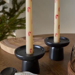 Hand-Painted Christmas Candy Canes Taper Candles - Set of 2