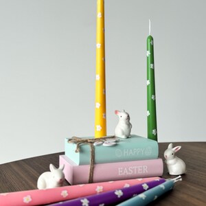 Fresh Blooms: Soy Taper Candles for Spring Decor,Dinner Taper Candles,Hand Painted Candles, Easter Candles,Table Centerpiece, Easter Gift