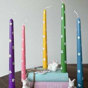Eco-Friendly Easter Taper Candle Organic Decoration,Dinner Taper Candles,Hand Painted Candles, Easter Candles,Table Centerpiece, Easter Gift