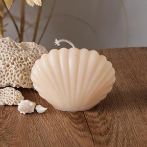 Natural Seashell Pillar Candle-Beach House Decoration,Decorative Candle, Ocean Candle, Ocean Lovers Gift, Summer Candle, Gift for her