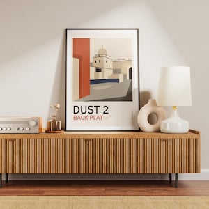 CS2 Dust 2 Back Plat Poster | Counter Strike Map Wall Art | Minimalist Bauhaus Gaming Room Decor | Printable Digital Download | Gamer Gift