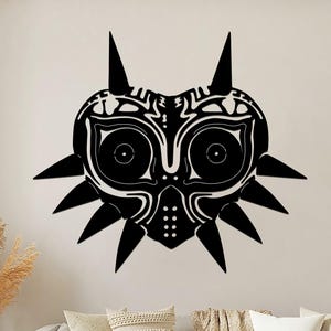 Steel Majora&#39;s Mask Sign: Legend of Zelda Gamer Wall Art