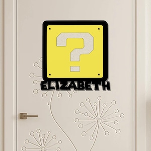 Super Mario Name Plate: Custom Kids Room Door Sign