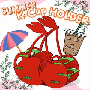 Cherry K-Cup Holder Stand Organizer for Coffee Pods - Space Saving Carousel Storage Rack for Keurig Machines