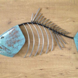 Fish Sculpture 24in Tropical Coastal Beach  Metal  Wall Art Fish