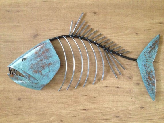 Fish Sculpture 24in Metal Wall Art FREE SHIPPING in the US