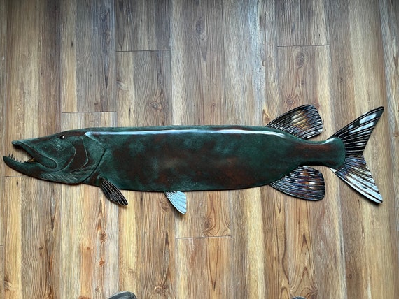 Musky / Pike 48in Metal Handmade Wall Sculpture FREE SHIPPING in the US