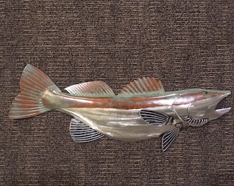 Walleye 30in metal fish  Handmade Art wall sculpture Lake Cabin Cottage