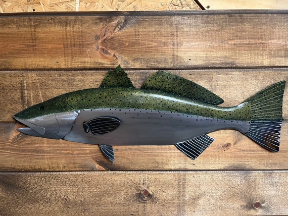Speckled Sea Trout 34in Handmade Fish Sculpture Tropical Beach Coastal Wall Art ocean