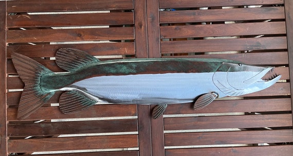 Musky / Pike 48in Metal Wall Sculpture FREE SHIPPING in the US