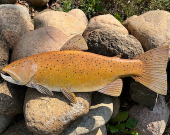 Brown Trout  Metal Fish Wall Art Sculpture  Lodge Cottage Lake Cabin