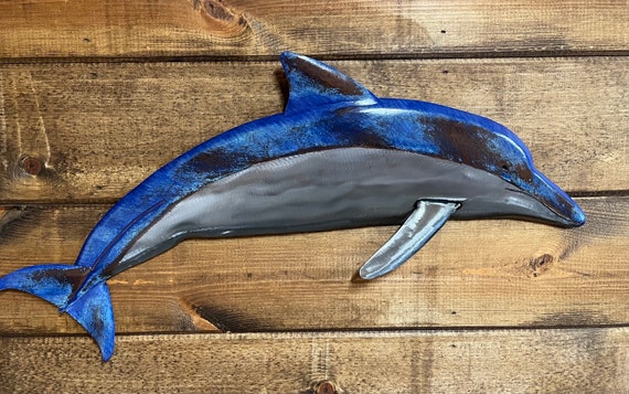 Dolphin 30in Metal Wall sculpture SHIPPING FREE in the US