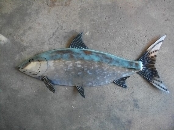 Bone Fish 24in Art Tropical Coastal Beach Metal Wall Sculpture