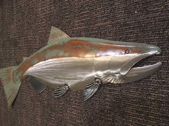 Salmon 30in Wall Art Metal Fish Sculpture SHIPPING FREE in the US