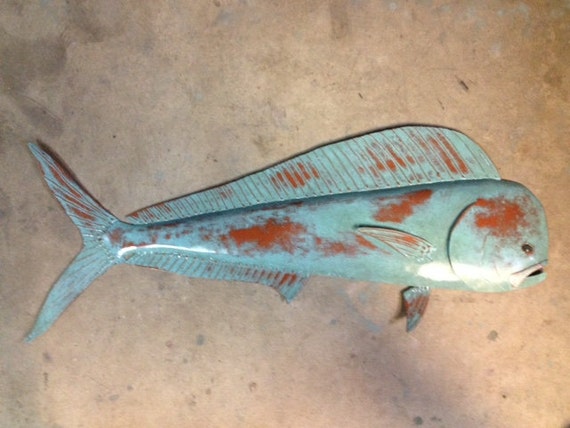 Mahi Mahi 35in Metal Fish Wall sculpture FREE SHIPPING in the US