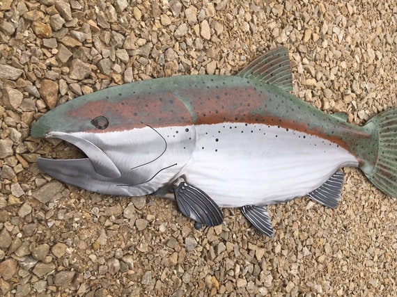 Trout Metal 30in Fish Art Wall Sculpture FREE SHIPPING in the US