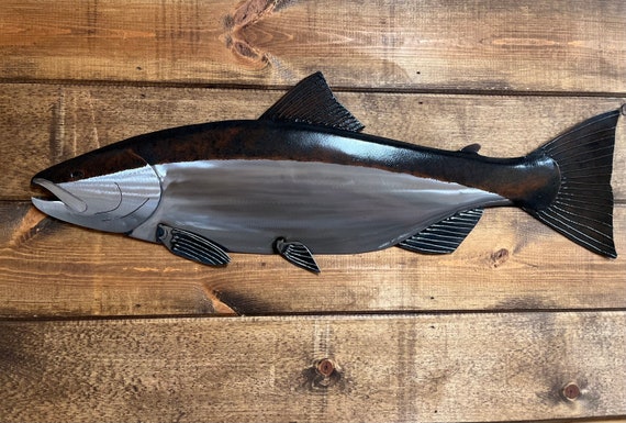 Coho Salmon 35in Handmade Fish Wall Art Sculpture FREE Shipping in the US