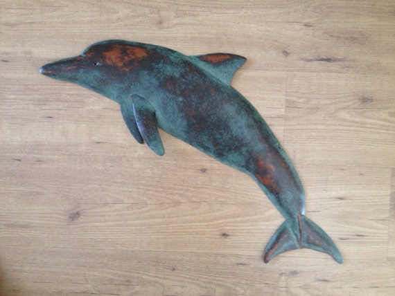 Dolphin 30in Metal Metal Wall sculpture SHIPPING FREE in the US