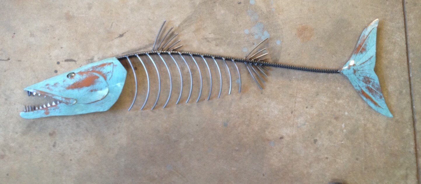 Barracuda 48in Metal Fish Wall Sculpture Beach Coastal Etsy