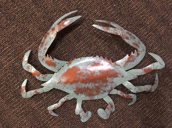 Blue Crab Wall Art Metal Sculpture SHIPPING FREE in the US