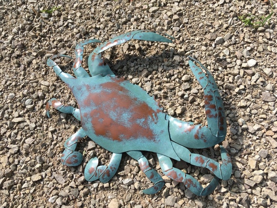 Blue Crab Wall Art Metal Sculpture SHIPPING FREE in the US