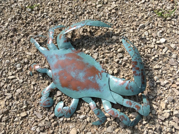 Blue Crab Wall Art Metal Sculpture  SHIPPING FREE in the US