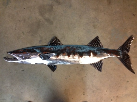 Barracuda 40in Metal Wall Art Sculpture Beach Coastal Tropical