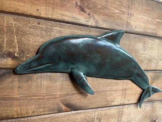 Dolphin 30in Metal Metal Wall sculpture SHIPPING FREE in the US