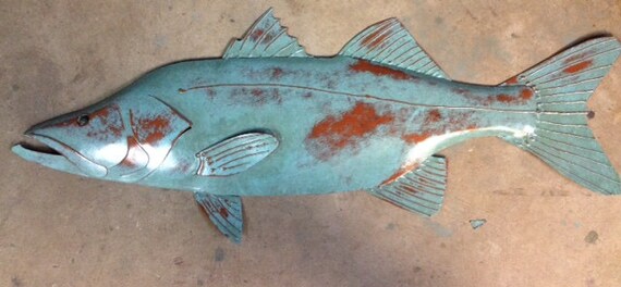 Snook Metal 30in Fish Wall sculpture SHIPPING FREE in the US