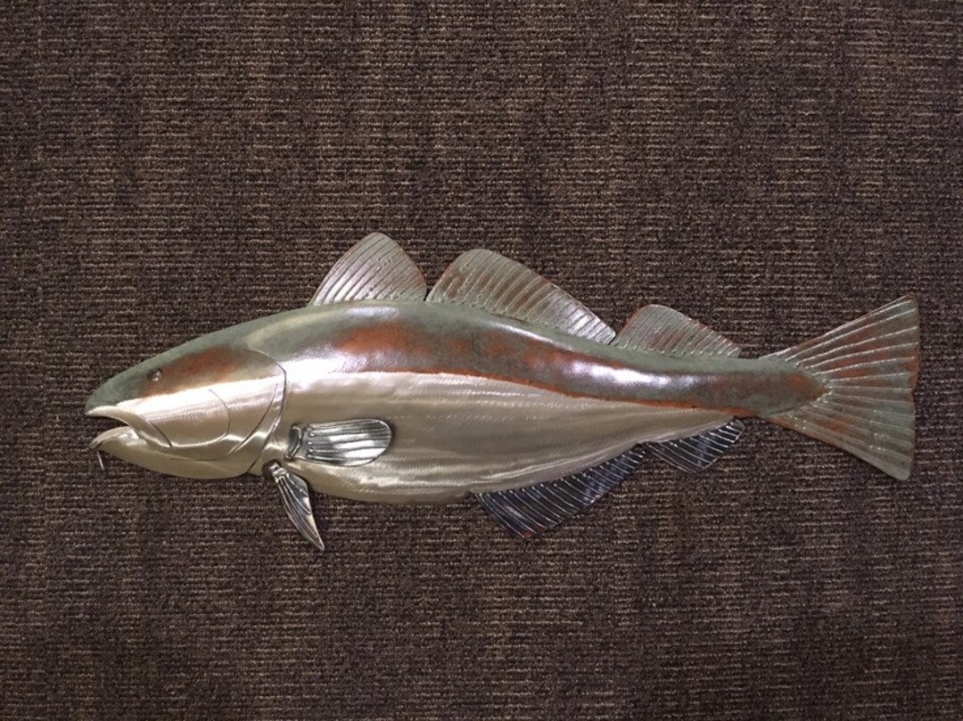 Cod Fish Statue Cod 35in Fish Metal Sculpture Tropical Beach Coastal Wall Art - Etsy