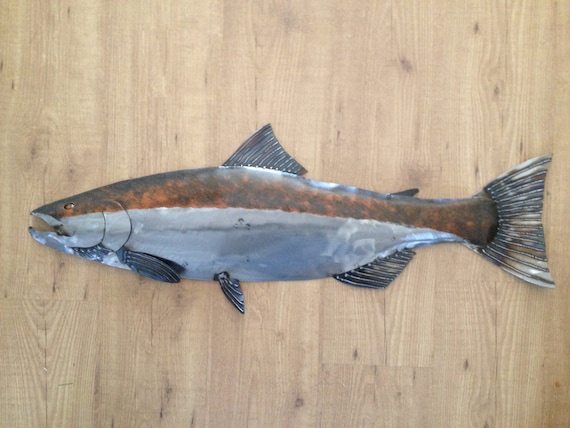 Coho Salmon 35in Handmade Fish Wall Art Sculpture FREE Shipping in the US