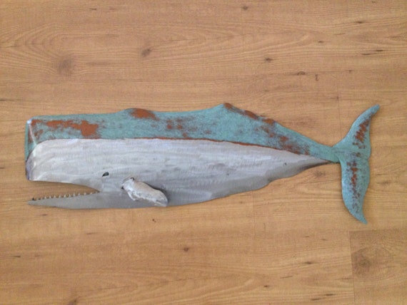 Whale 32in Metal Wall Sculpture FREE SHIPPING in the US