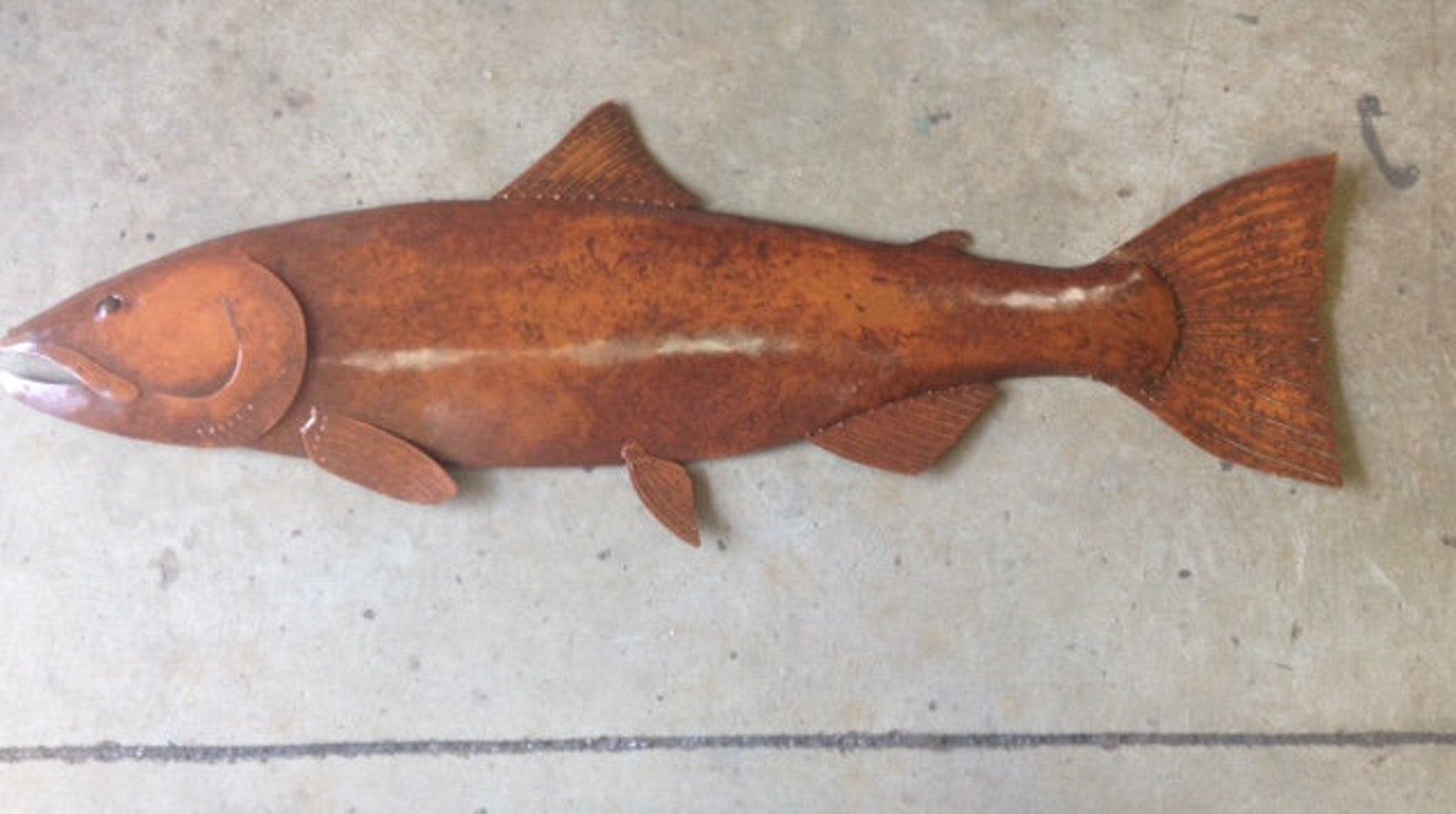 Coho Salmon Metal 35in Handmade Fish Wall Art Sculpture Lodge Etsy