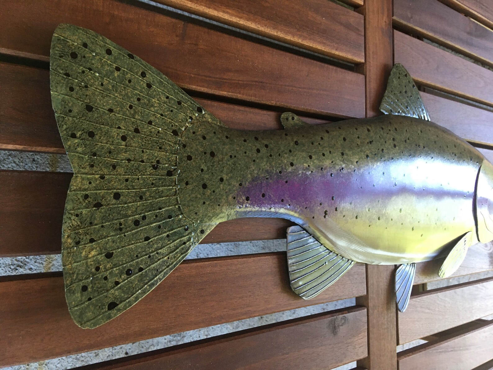 Rainbow Trout Metal Wall Fish Art Sculpture Lodge Cottage Lake Etsy