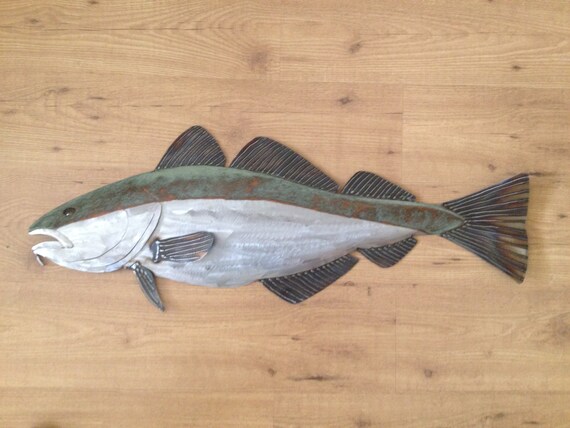 Cod 35in Fish Metal Sculpture FREE SHIPPING in the US