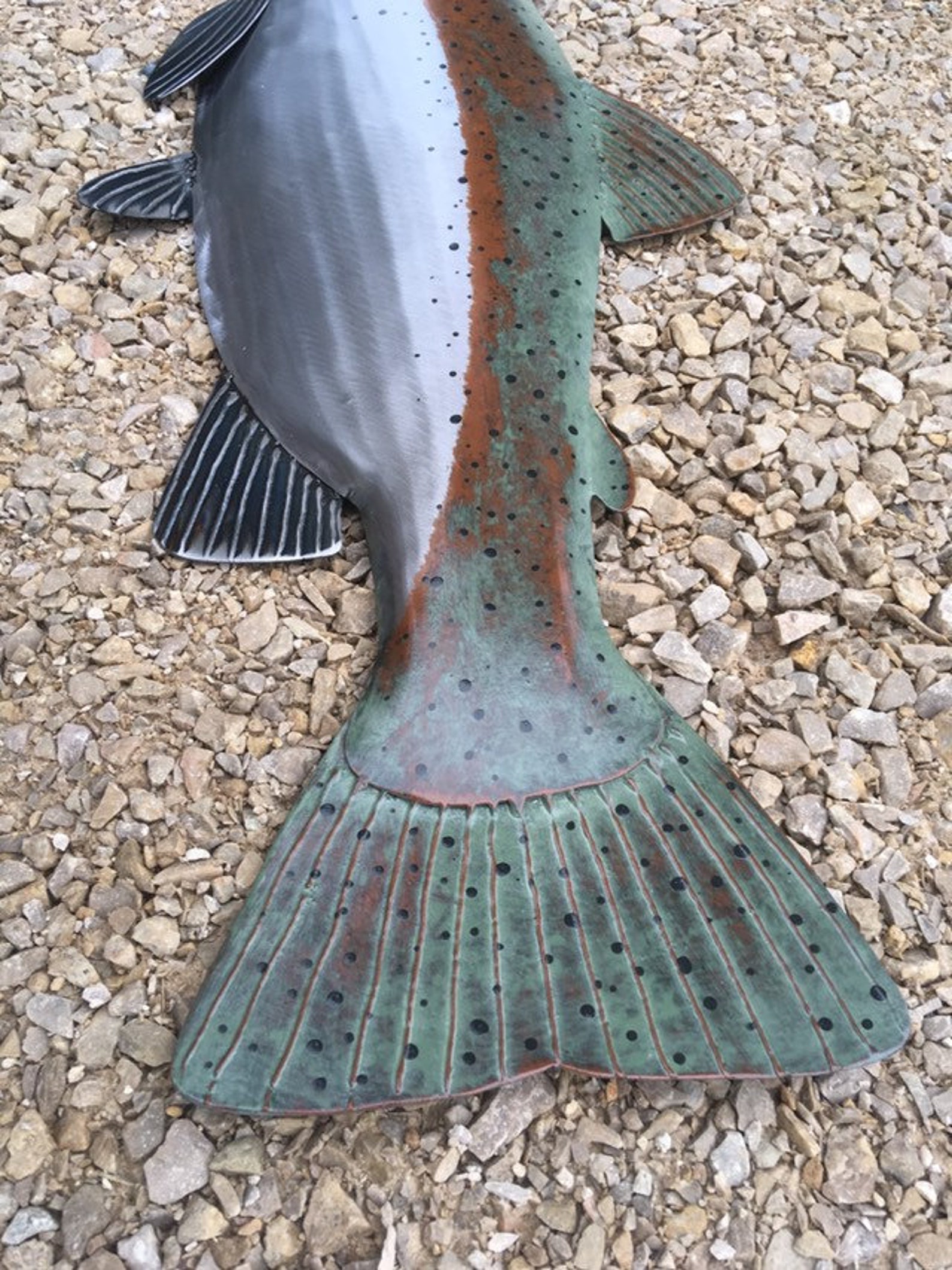Trout Metal 30in Wall Fish Art Sculpture Lodge Cottage Lake Etsy