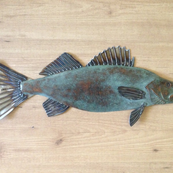 Walleye metal fish Art wall sculpture Lake Cabin Cottage