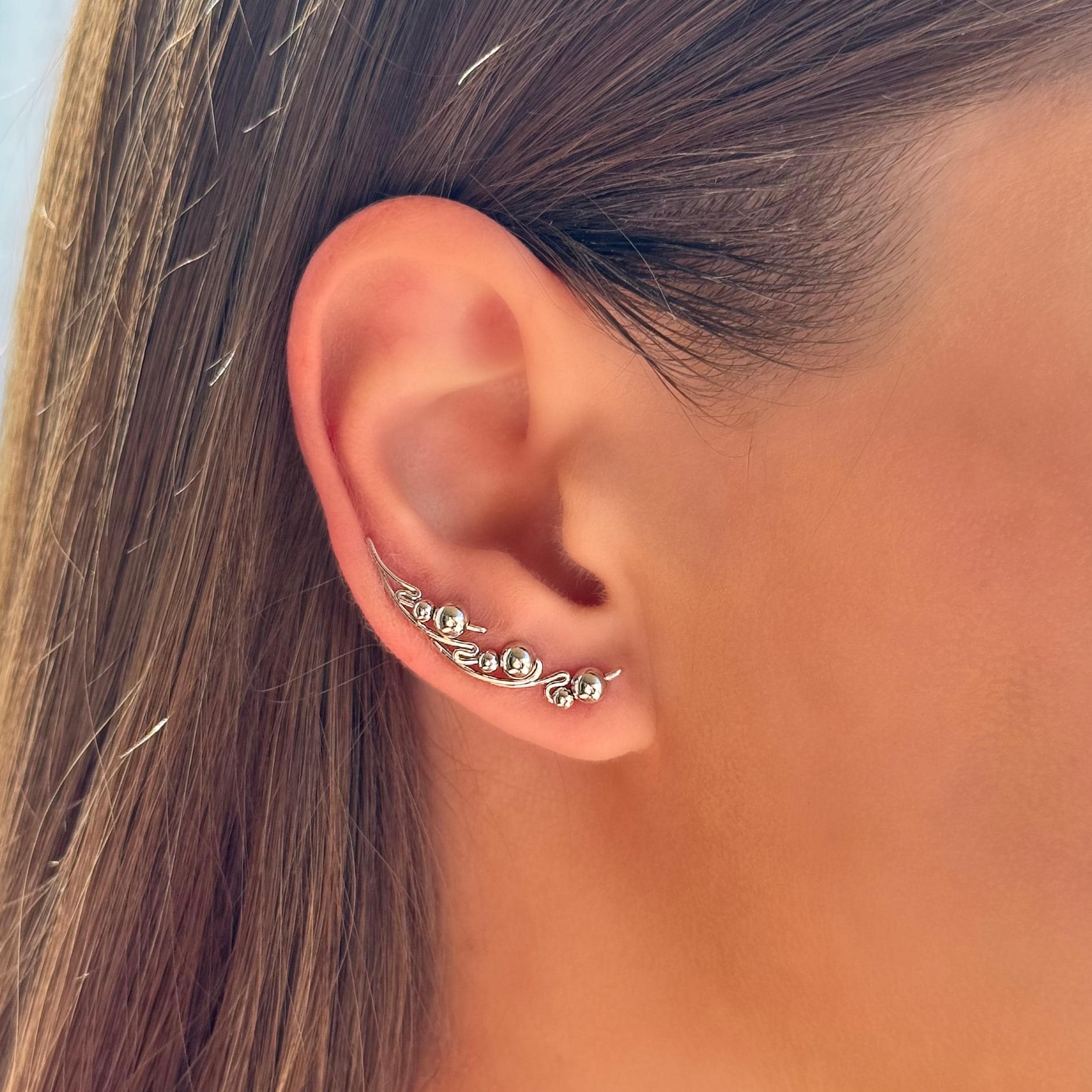 ピアス TATIANA (SIRVER925) Star and ball EarJacket Earring BMR264 TATIANA☆[SILVER925] Star and Ball Earjacket Earring