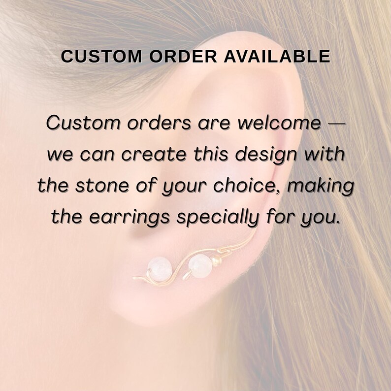Sterling Silver Earrings, Ear Climbers with Gemstones