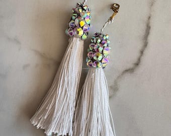 Pompons en strass et perles pour pampilles