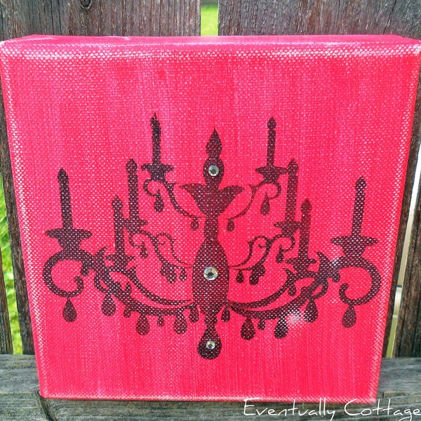 Hot Pink Chandelier Canvas