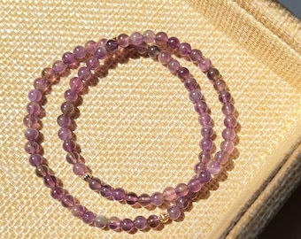 Dainty Amethyst Beaded Bracelet | Purple amethyst beaded bracelet  | Stretch Bracelet | 4mm Amethyst bracelet | February birthstone