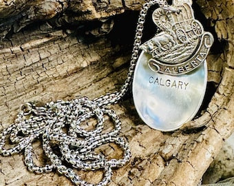 Spoon pendant necklace, Upcycled jewelry, repurposed  Upcycled, repurposed, vintage collectors spoon, silverplate pendant, silver, sustain