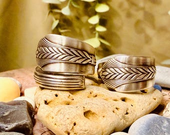 1939 Wm Rogers Silverplate Spoon Ring, Wheat Design, Upcycled Jewelry