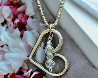 Jewelry Heart pendant Wm A Rogers Spoon Pendant 1953 Vintage Upcycled Silver-Plated Necklace eco-friendly accessory stainless steel chain