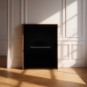 Stampa Porsche 911 Carrera S – Poster da parete minimalista con silhouette di barra LED e auto